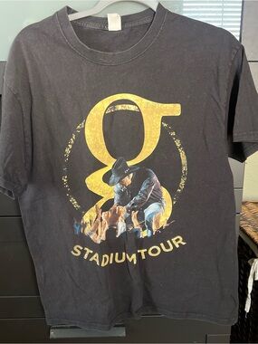 Hanes Black Short-Sleeve Stadium Tour Tee with Yellow & Blue Graphic